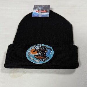 Black Beanie with Embroidered Patch